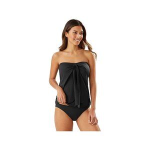 Tommy Bahama Pearl Sarong Bandini Swim Top Black Womens S Strapless or Halter